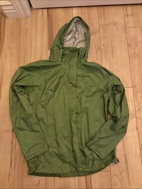Marmot Olive Green Packable Rain Shell with Hood
